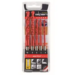 Alpen Bohrer-Kassette Profi Multicut ATM 5 Ø 4, 5, 6, 8, 10 mm 5-tlg. 100805100