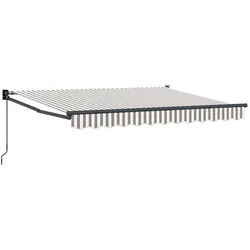 vidaXL, Markise, Ausziehbare Markise Hellgrau und Weiss 4 x 3 m (4 m)