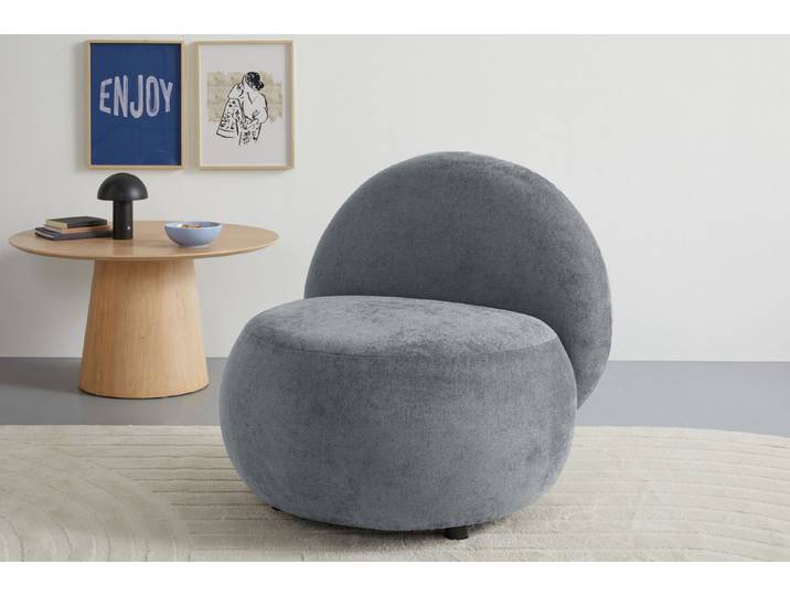 s.Oliver Sessel Bennid, moderner Designsessel mit Lederriemen, softes Design, hochwertig, zum Wohlfühlen in Luxus-Microfaser/Struktur oder in Bouclé