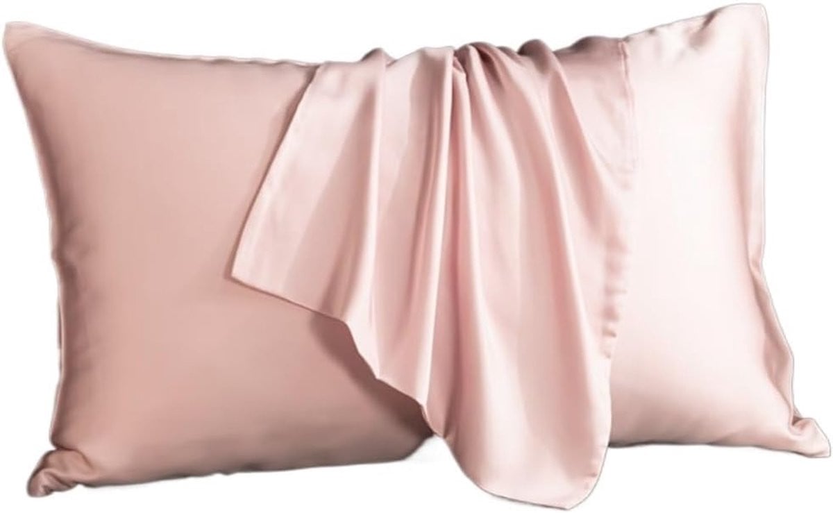 Roze Satijnen Kussensloop Set voor Huid en Haar - 40x60 cm