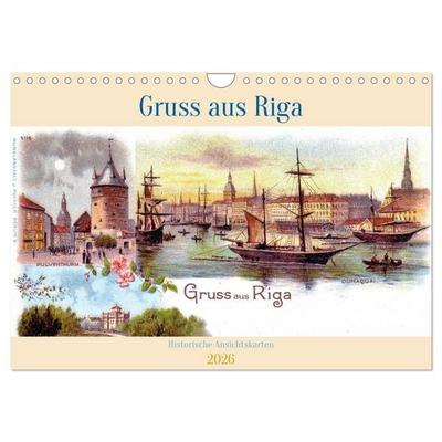 Gruss aus Riga - Historische Ansichtskarten (Wandkalender 2026 DIN A4 quer), CALVENDO Monatskalender