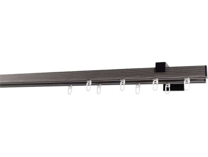 Gardinenstange GARESA Finn Wandmontage , grau (grau, schwarz), L:330cm, Gardinenstangen, Gardinenstange, Innenlaufprofil, Wandmontage