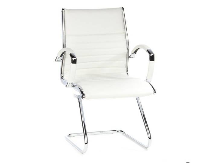 Chaises cantilever - hjh OFFICE - PARMA V - Blanc Crème - cuir