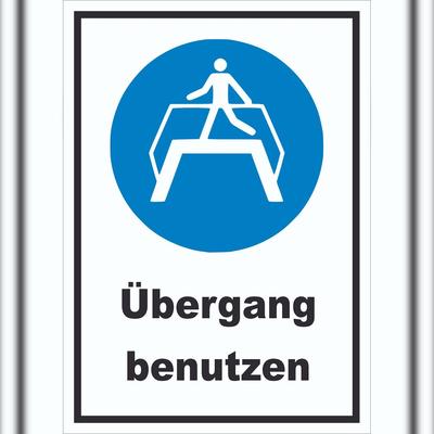 HB-Druck Übergang benutzen Schild A4 (210x297mm)