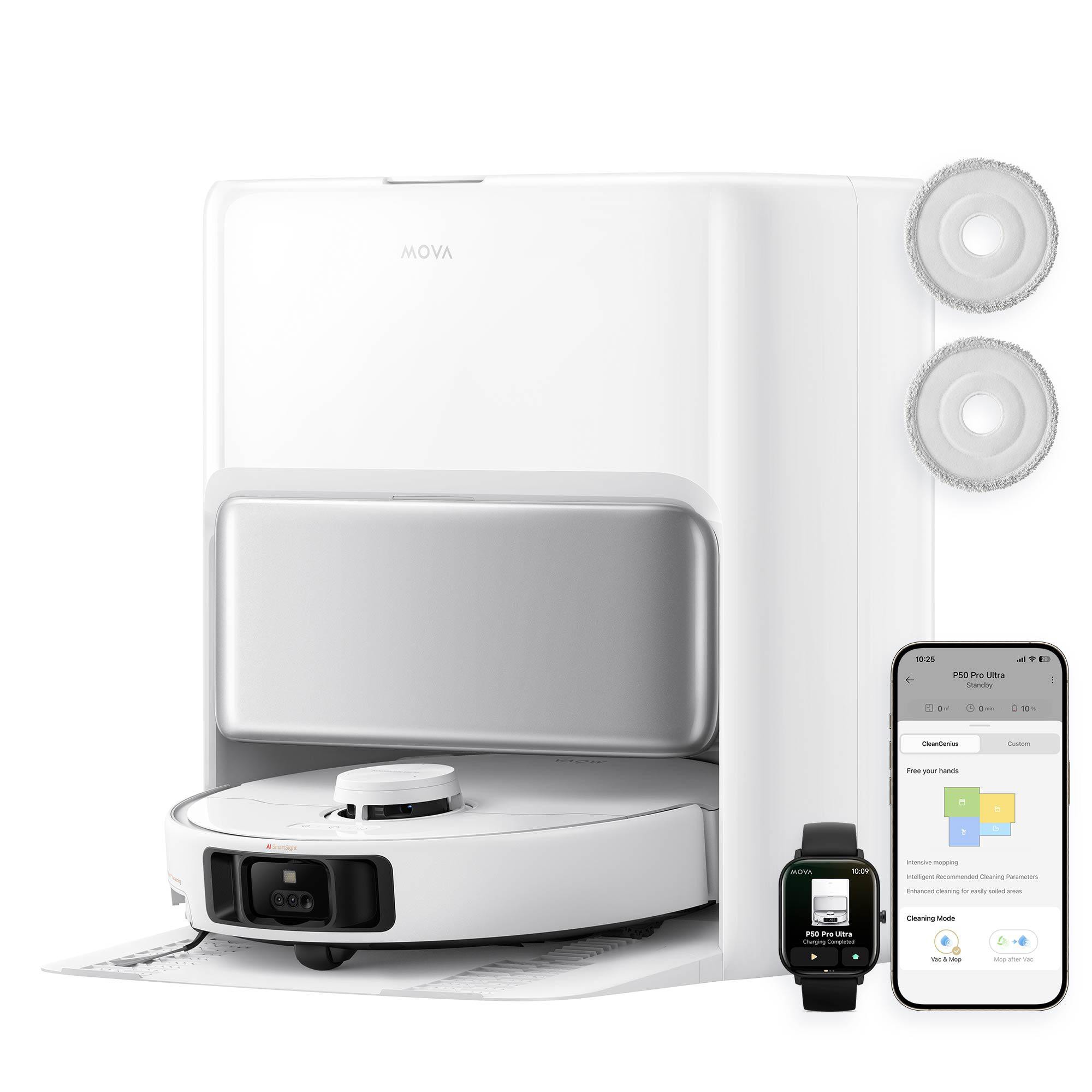 Mova P50 Pro Ultra Saugroboter mit Wischfunktion 19.000 Pa, Vollautomatische Basisstation