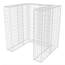 vidaXL Gabionen-Mülltonnenverkleidung für 1 Tonne Stahl 110x100x120cm