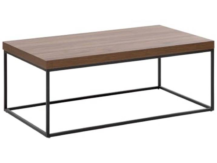 Couchtisch rechteckig schlicht modern dunkler Holzfarbton/schwarz Delano