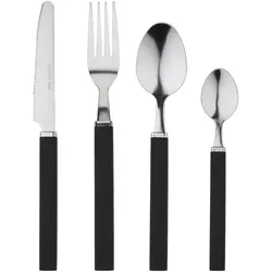 Renberg Happie Black - 24-teiliges Edelstahl-Besteckset in Schwarz