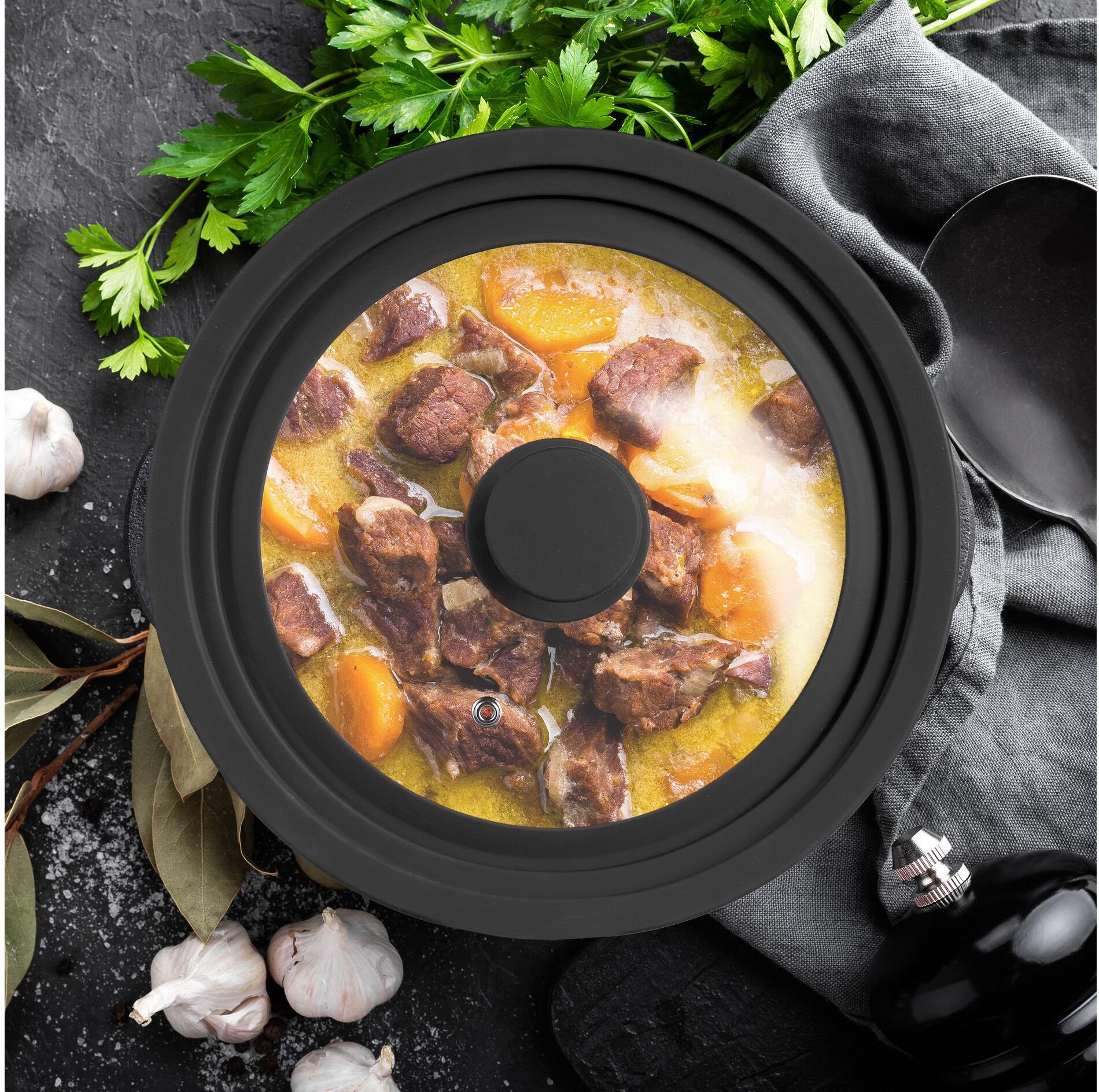 Topfdeckel RELAXDAYS "mit Silikon 26-30 cm", schwarz (schwarz, transparent), Glas, Metall, Silikon, Deckel, Topfdeckel schwarz, transparent Einheitsgröße