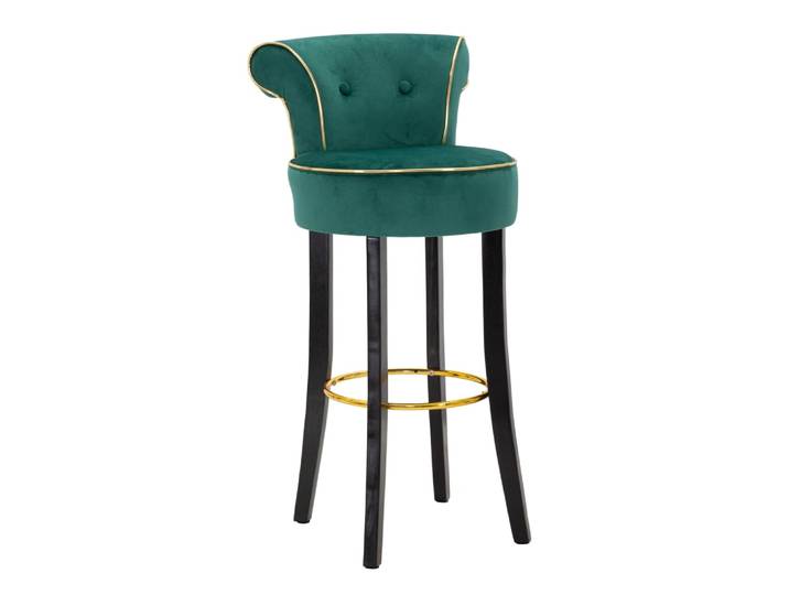 Tabouret en tissu vert avec dossier cm 46x48x96