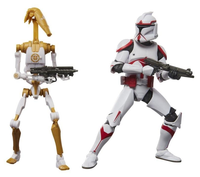 Hasbro Star Wars Battlefront II Black Series actiefiguren 2-pack Phase I Stormtrooper en Battle Droid Officier, 15 cm