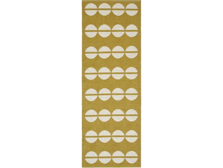 HORREDSMATTAN Outdoor-Teppich Bastian senfgelb Tupfenmuster Phthalatfreies PVC 90 Prozent, Polyester 10 Prozent 150 x 200 cm - Material: