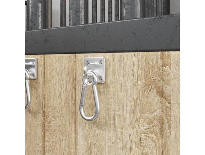 vidaXL Augplatten mit Karabinern 3 Stk. 360° Drehbar Silbern Stahl