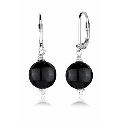 Paar Ohrhänger ELLI "Ohrringe Elli Ohrringe Onyx Edelstein Basic Klassisch 925 Silber" Gr. 32, silber, Ohrringe, Damen, 32, Silber 925 (Sterlingsilber)