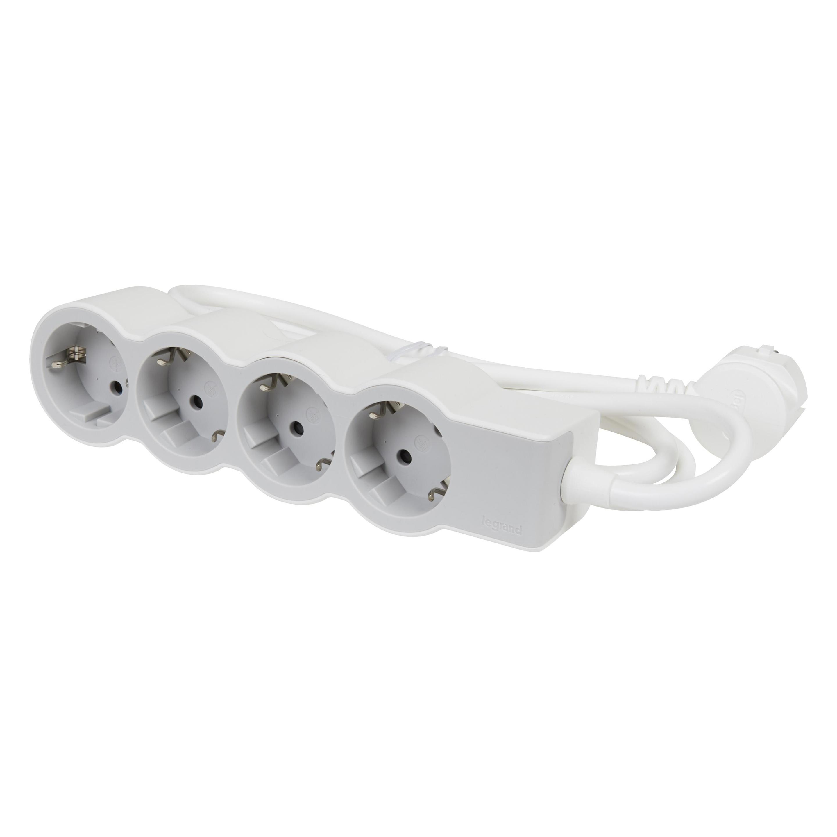 Legrand Flache Steckdosenleiste, 4-fach Steckdose (4x, CEE 7/3, 1.50 m) (694552)