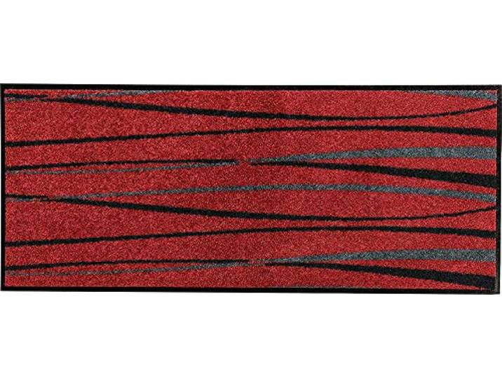 Erwin Müller Fußmatte Mayen weinrot Größe 40x100, Schmutzfangmatte, Sauberlaufmatte Streifen - langlebig, pflegeleicht, rutschfest, für Fußbodenheizung geeignet