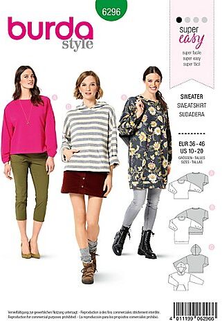 burda Schnitt 6296 "Sweatshirt/Kleid"