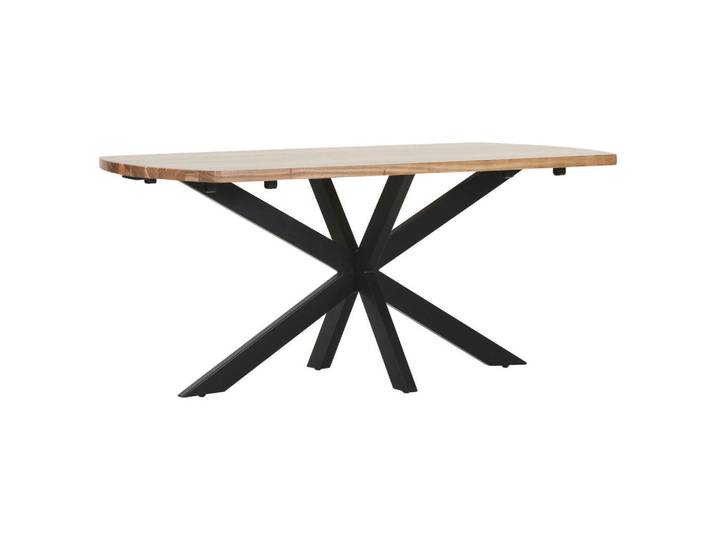 Livetastic Esstisch, Schwarz, Akazie, Holz, Metall, Akazie, massiv, bootsförmig, eckig, Stativgestell, 90x78x175 cm, ausziehbar, Esszimmer, Tische, Esstische, Esstische ausziehbar
