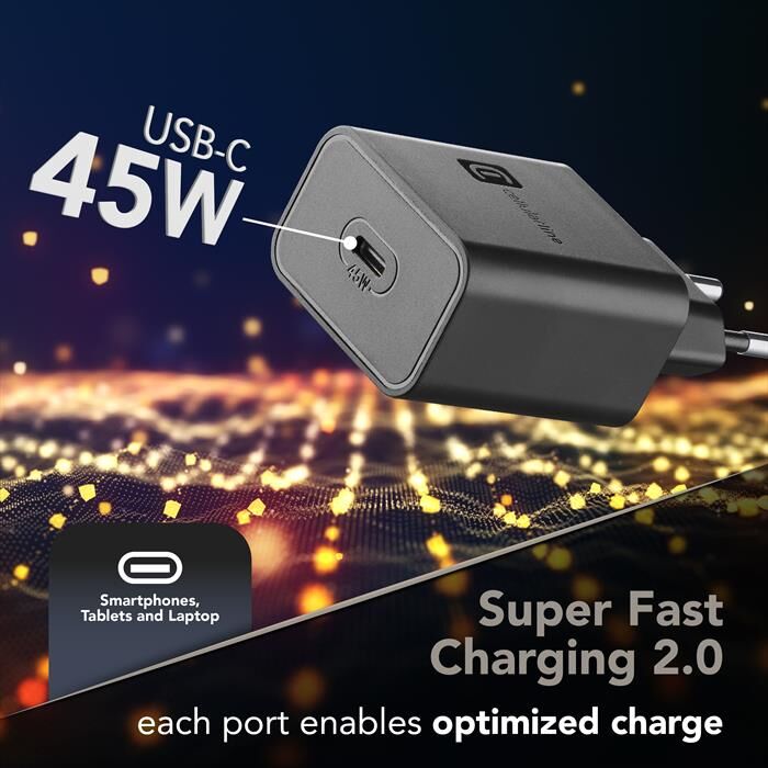 Cellular Line Super Fast Charger Kit Pd 45w-black