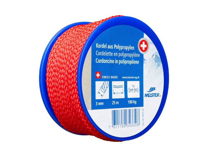 Kordel Polypropylen Rot ⌀ 3 mm max. 180 kg
