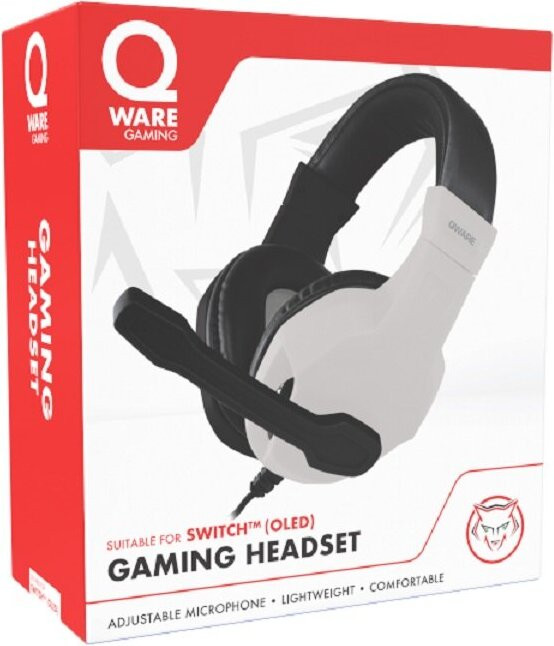 Qware Gaming Switch Headset - Zwart/Wit - Geschikt voor Nintendo Switch (OLED/Lite)