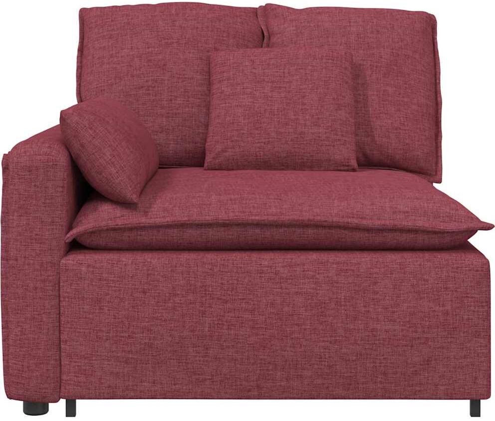 vidaXL Module accoudoir canapé modulaire avec coussins rouge bordeaux