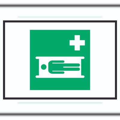HB-Druck Krankentrage Symbol A0 Rückseite selbstklebend Schild