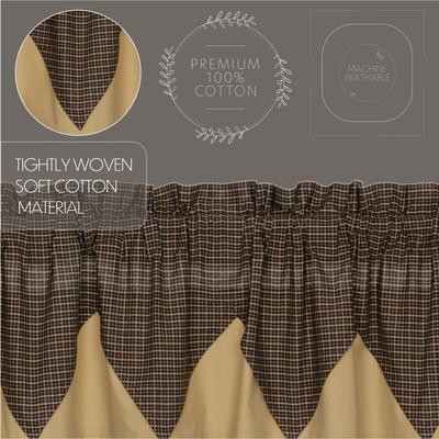 VHC Brands Kettle Grove Plaid Valance Layered 16x72 - Valance 16x72
