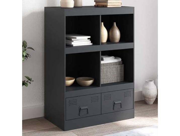 Pflegeleichtes Highboard zur einfachen Reinigung mit praktischem Stauraum und Griffen, Elegantes Highboard für stilvolle Einrichtung, stabiles aus kaltgewalztem Stahl