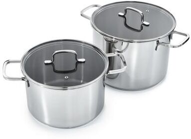 BergHOFF Helix 4Pc Recycled 18/10 Stainless Steel Stockpot Set With Glass Lid