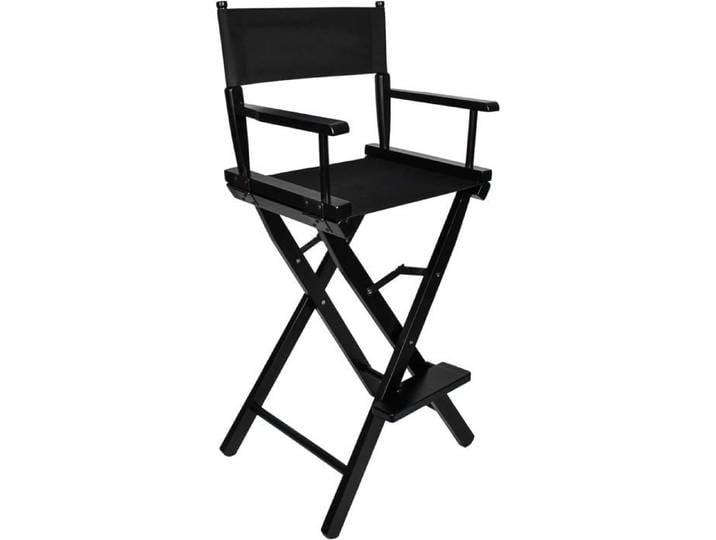 Generico Chaise de maquillage pliable bois de hêtre et aluminium noir 40x54x116 cm 140 kg
