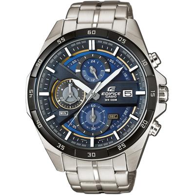 Chronograph CASIO EDIFICE, silber (schwarz, blau, silberfarben), Armbanduhren, Herren, Chronograph, Quarzuhr, Armbanduhr,Herrenuhr, bis 10bar wasserdicht,Edelstahlarmband