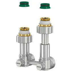 Aalberts integrated piping FL Hahnblock EXCL. Eck Teleskop ET/50 G3/4i x G3/4a MS vern. m.Nippel,Kon, Zubehör Heizen