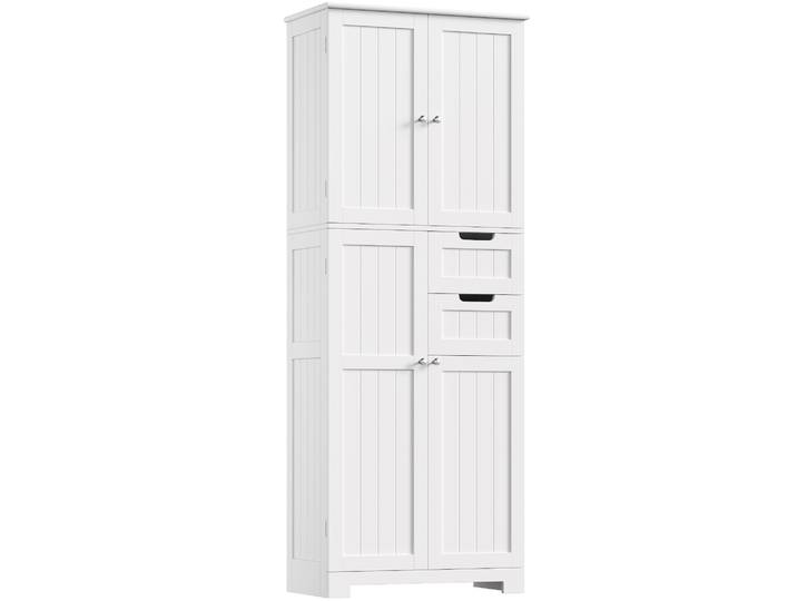 Armoire de salle de bain haute, armoire de salle de bain armoire haute avec 4 portes et 2 tiroirs, armoire de cuisine haute pour salon cuisine salle à manger B