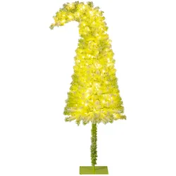 COSTWAY Weihnachtsbaum 180cm mit Schnee, biegsamer Spitze, warmweißen LEDs & 8 Modi.