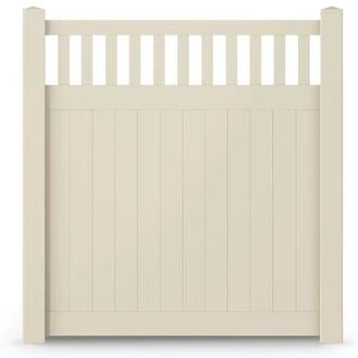 ALEKO Vinyl Privacy Fence with Line Post and Post Cap   Denver Series