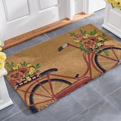 "Garden Bicycle Coir Door Mat - 30"" X 48"" - Grandin Road"
