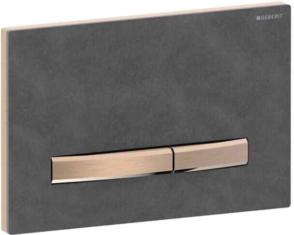 Geberit Sigma 50 Square Betätigungsplatte 115670JM2 Deckplatte Mustang Schiefer, Platte/Taste rotgold, für 2-Mengen-Spülung