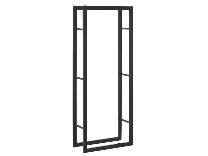 [en.casa] Kaminholzregal Täby, Schwarz, Metall, 60x150x25 cm, Kleinmöbel, Kamine & Zubehör