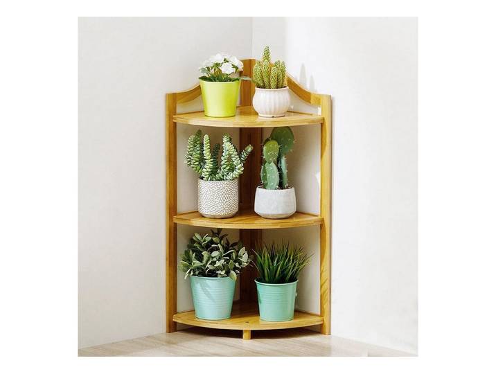 LuxusKollektion Eckregal Bambus-Eckregal 3 Ablagen Natur, 1-tlg.