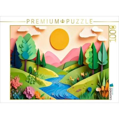 CALVENDO Puzzle Juli: Abkühlung in der Sommerhitze bietet das kühle Wasser des kleinen Bachs. | 1000 Teile Lege-Größe 64x48cm Foto-Puzzle für