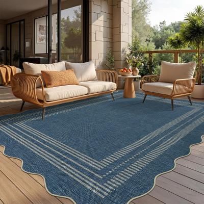 Garvee Easy Jute Scalloped Bordered Area Rug