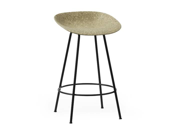 Normann Copenhagen Tabouret Mat Barstool 65 cm Seaweed-black steel