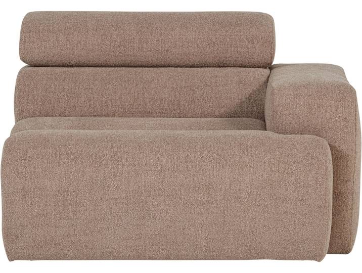 Sessel WOOOD Novi mit Bezug und verstellbarer Nackenstütze B 109 x T 113 x H 86 cm , braun (taupe), B:109cm H:86cm T:113cm, Sessel, Sessel, Tragkraft 120 kg, Rilo-Bouclé, Kliksystem für Elementen-Kombination