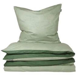 Schiesser Bettwäscheset Doubleface - Feinbiber - 2-teilig - 135 x 200 cm - Grün