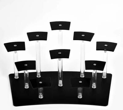 Uplift Treasures Acrylic Multi Tier Display Stand Organizer black 10 Seats