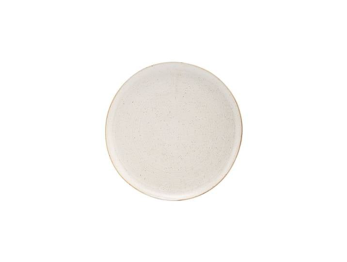 Assiette en grès gris-blanc, plate, ronde, compatible lave-vaisse