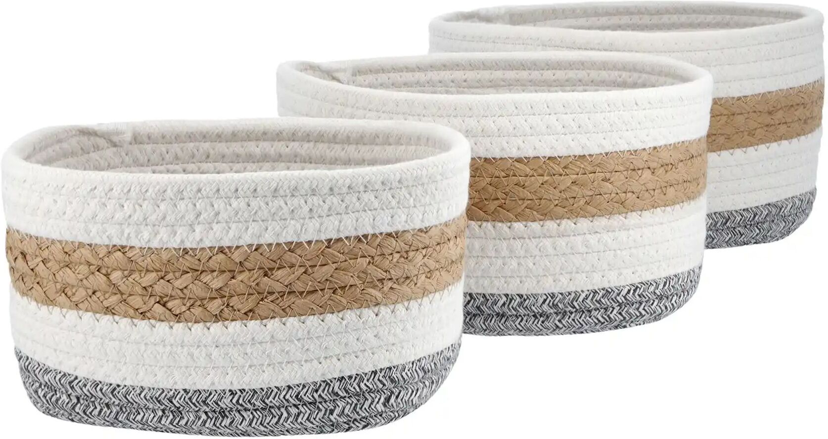 Höffner Aufbewahrungskörbe  3er-Set   ¦ mehrfarbig ¦ Papier ¦ Maße (cm): B: 23 H: 13 T: