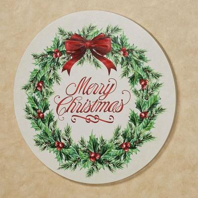 Touch of Class Holly Wreath Canvas Wall Art Red/Green , Red/Green