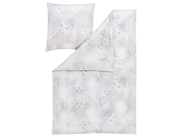 Estella Bettwäscheset, Silberfarben, Textil, Ornament, 160x210 cm, Textiles Vertrauen - Oeko-Tex®, AZO-frei, Oeko-Tex® Standard 100, bügelfrei, pflegeleicht, hautfreundlich, schadstoffgeprüft, Heimtextilien, Bettwäsche, Bettwäsche